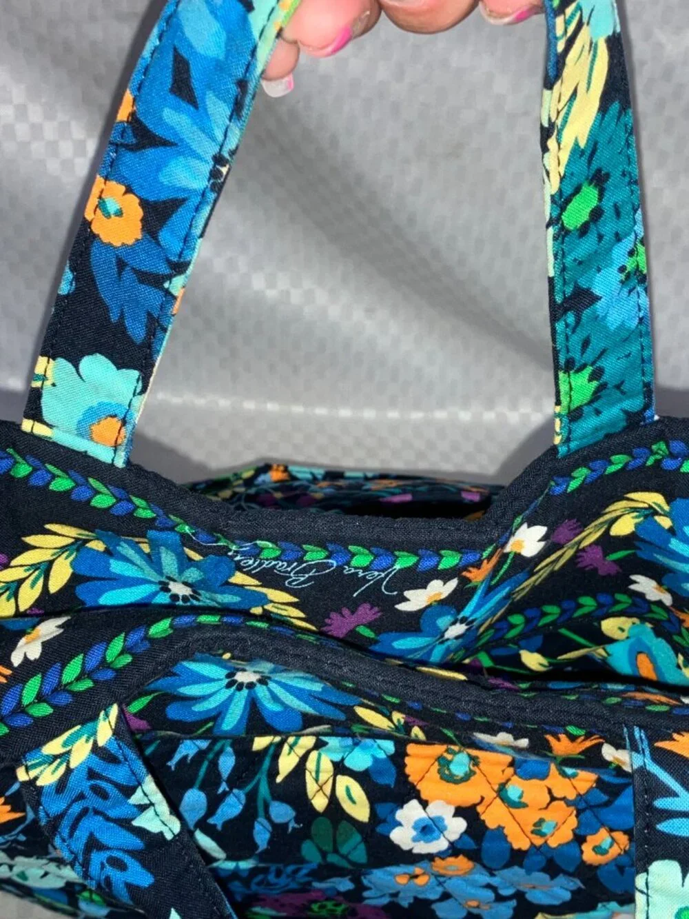 Vera Bradley Convertible Crossbody Midnight Tote Bag Women's Blue Quilted